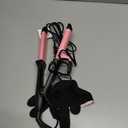 Valentine's Day Gift for Her: 2-in-1 Curling Iron & Straightener with Ceramic & Argan Oil, 30s Fast Heat, 3 Temp Settings (325-410F), Auto Shut-Off, Dual Voltage 110-240V Travel Hair Styler for Women