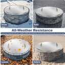 1MORE Fire Pit Lid Round 34" - Stainless Steel Firepits Cover with Wooden Handles for Patio Firepits,Rust Resistant 1.5mm Fire Pits Metal Lid, Fire Pits Cover Round, All-Season Protective.Silver
