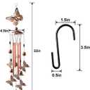 JOBOSI Butterfly Festive Brass Wind Chimes for Outside  Handcrafted with Deep Melodic Tone, Christmas/Birthday Decor for Garden & Patio Lovers, Unique Housewarming Present for Outdoor Spaces