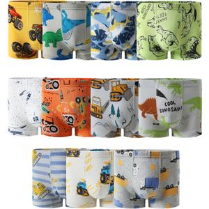 Boboking Boys Soft Boxer Briefs Dinosaur Shark Toddler Kids Underwear 12Years