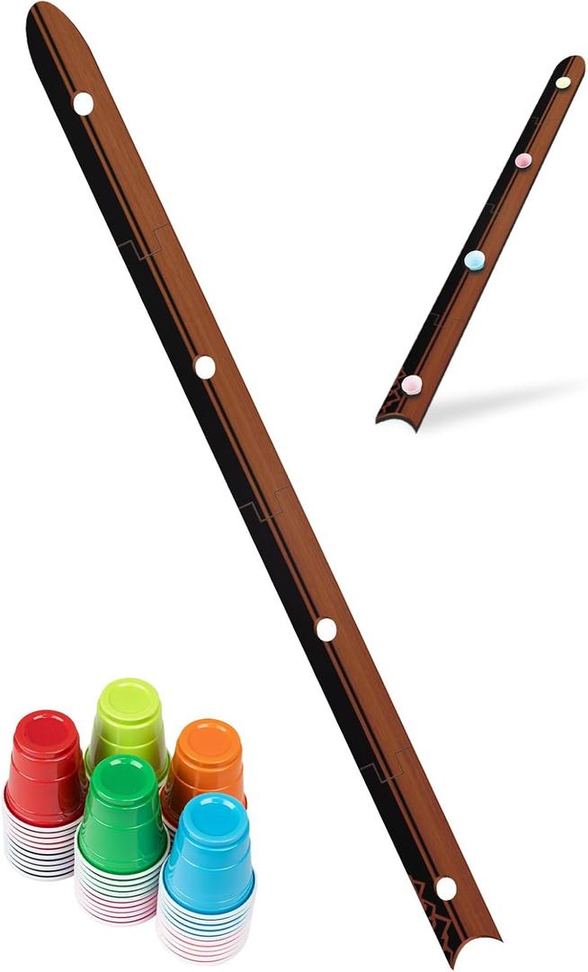 Extguds 5 FT Shot Board,with 50 Cute Shot Glasses,4 Person Drinking, Sets:1 Drinking Board + 50 Cute Glasses, Perfect for Vacations,Weddings,BarFamily Gathering,Celebrations, Party,Vintage and Noble