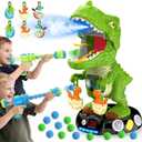 EagleStone Moving Dinosaur Shooting Toys for Kids 57, Electronic TRex Shoot Target Game with Mist Spray, LED Score, Roar & Light, 3Pair Dino Target, Birthday Gifts for 5 6 7 8 9 Year Old Boys Girls