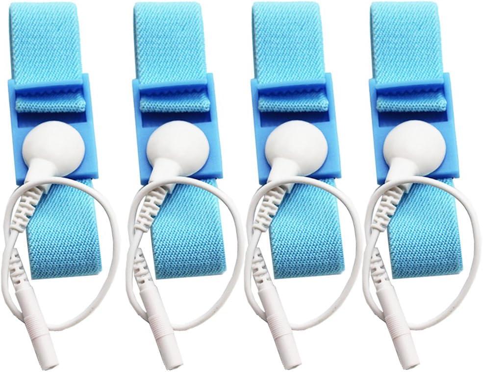 Adjustable Estim Wrist Strap Components 4pcs Blue Stim Loops 4pcs White Wires