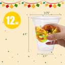 Frcctre 200 Pack Mexican Party Cups, 12 oz Cinco De Mayo Disposable Clear Plastic Cups Mexican Theme Party Decor Supplies for Taco Party Birthday Halloween Day of the Dead, 2 Styles