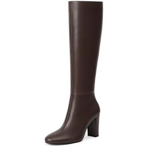 Modatope Knee High Boots for Women Chunky Heel Rounded Toe Women's Tall Boots. 6.5
