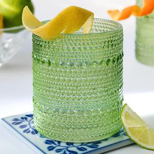 Kate Aspen Sage Green Hobnail Beaded Drinking Glasses Set of 6-10 oz Vintage Glassware, Holiday Entertaining Drinkware, Water & Cocktail Glasses - Great Christmas or Hostess Gift