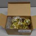 BBTO LED Disco Ball String Light Battery Powered Mirror Balls Ornaments for Outside Backyard Porch 70s 80s Disco Party Supplies(1.57 Inch,Gold)