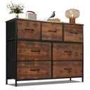 Modern 7-Drawer Fabric Dresser, Chest of Drawers Organizer Storage Cabinet for Bedroom Clothes Closet, Entryway, Brown