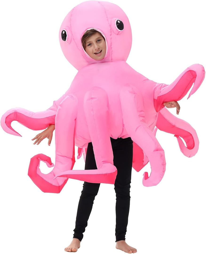 Spinosaurus Inflatable Octopus Costume Kids Inflatable Halloween Costume Funny Inflatable Sea Animal Costume Blow Up Costumes for Boys Girls