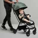 Jeep Altitude Compact Travel Stroller by Delta Children Greenguard Gold, Easy One Hand Fold, Lightweight, Extendable Canopy with Peek-a-Boo Window, Reclining Seat, 4 Wheel Suspension, Olive Green