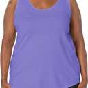 JUST MY SIZE Womens Plus Size Cotton Jersey Shirttail Tank Top, Plus Sleeveless Shirts (32, Petal Purple)