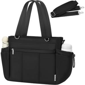 Lunch Box for Women Lunch Bag Tote - Soft Lightweight Large Lunchbox - Insulated Cooler Bag with Adjustable Shoulder Strap for Adult Work Office Camping Outdoor Picnic Travel Beach Shopping 10L Black (Medium)