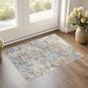 UERMEI 2x3 Entryway Area Rugs: Washable Neutral Abstract Small Rug Door Mat Non-Slip Soft Low Pile Indoor Carpe for Entrance Kitchen Front Door Bathroom Entry Kids Room - Blue Brown