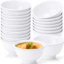 Tioncy 20 Pack 25 oz White Dessert Bowls Set Round Melamine Bowls for Pasta Cereal Rice Soup Snack Candy Ice Cream Pudding Fruit Salad, Dishwasher Safe