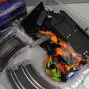 Slot-Car-Race-Track-Sets for Boys Kids, Battery or Electric Race Car Track with 4 High-Speed Slot Cars, Dual Racing Game 2 Hand Controllers Circular Overpass Track, Toys Gifts for 6-8 8-12 Boys Girls (Black)