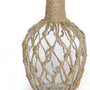 MDLUU Glass Jug with Twine 10" Tall, Flower Vase with Rope Net, Decorative Bottle Vase for Dining Room, Bedroom, Bathroom, Mantel