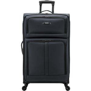 U.S. Traveler Anzio Softside Expandable Spinner Luggage, Dark Grey, Checked-Large 30-Inch