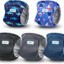 Leekalos Male Dog Diapers, Dog Belly Bands for Male Dogs Wraps Washable Doggie Diapers High Absorbing Dog Belly Bands5 Pack (X-Large (22"-27"), Plain + Print)