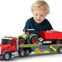 SpringFlower 21“ Extra Large Truck Toy, 3 4 5 6 Boys Toys with Tractors and Dump Truck, 3 in 1 Vehicle Toy with Sounds & Lights, Christmas Birthday Gift Kids Boy Toddlers Age 3 4 5 6 7