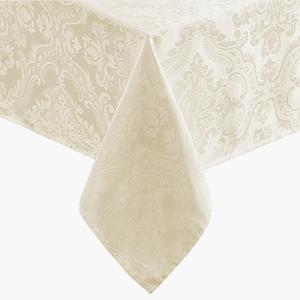 Elrene Home Fashions Caiden Elegance Damask Waterproof, Stain & Wrinkle Resistant Fabric Tablecloth, 60" x 144" Oblong/Rectangle, Ivory
