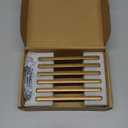 Goo-Ki 6-Park Vintage Brass Drawer Handles 3-3/4 in96mm or 5 in (128mm) Hole Centers Straight Bar Pull,Antique Brass Solid Cabinet Pulls for Kitchen Cabinets and Dresser Drawers 1816-GT-96