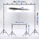 EMART Backdrop Stand 10x10ft(WxH) Photo Studio Adjustable Background Stand Support kit with 2 Crossbars, 8 Clamps, 2 Sandbags and Carry Bag for Parties, Events Decoration, Wedding, Photography