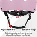 OUWOR Kids Skateboard Bike Helmet for Boy and Girl, Lightweight Adjustable, Multi-Sport for Bicycle Skate Scooter (Pink, Small)
