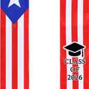 Sasylvia Puerto Rican Graduation Stole Puerto Rico Flag Graduation Stole Sash Scarf Class of 2026 Countries Sash Honor for Study Abroad International Students