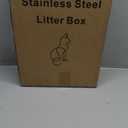 Stainless Steel Cat Litter Box with Lid,XL,19.7 L x 13.8 W x 11.8H Deep,Large Metal Litter Box with High Side,for Small and Large Cats,Anti-Leakage Non-Sticky Easy Cleaning Include Litter Scoop
