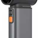 JISULIFE Portable Handheld Turbo Fan, 100 Speeds Adjustable Mini Personal Fan, 9000mAh USB Rechargeable Battery Operated, LED Display, Metal Shell with Accessories Gifts for Men Women Travel- Grey