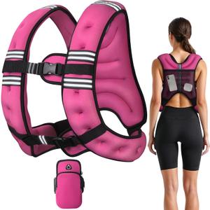 Weighted Vest, 12lb Weight Vest with Reflective Stripe, for Men Women Workout Equipment for Strength Training, Running, Jogging, Fitness, Weight Loss