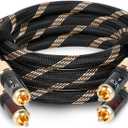 SKW Audiophiles Lock RCA Cable 2RCA Male to 2RCA Male HiFi System Interconnect Cable with Diameter 8mm 4.9ft/1.5M