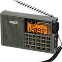 Multiband Shortwave Radio AIR/VHF/AM/FM/SW/Weather Bands Transistor with TF Card/Flashlight,Key Backlight, Digital Record, Alarm Clock Powered by AA and Lithium Battery(Green)