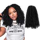 12 Inch 10 Packs Yanky Twist Crochet Hair for Black Women Pre-twisted Natural Kinky Mini Spring Twist Small Curly Senegalese Twist Braids (1B)
