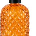 12Oz Glass Soap Dispenser with 304 Black Rustproof Stainless-Steel Pump, Refillable Glass Soap Dispenser for Kitchen, Bathroom, Farmhouse (Orange)