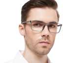 MARE AZZURO Large Reading Glasses Men Flexible Square Readers 1.0 1.25 1.5 1.75 2.0 2.25 2.5 2.75 3.0 3.5 4.0 5.0 6.0 (Grey)