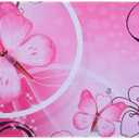 Large XXL Mat Gaming Mouse Pad Extended Full Desk Pad Pink Cute Mouse Pad with Waterproof Surface-Optimized Gaming Surface,Non-Slip Rubber Base Sticthed Edge Mousepad (35"x15.55"x0.08")-Pink Butterfly