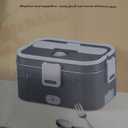 IXIIE Electric Lunch Box 80W for Adults, 1.8L Lunch Warmer with 2 Compartments for Truck/Car/Work, Fast Portable Heated Lunch Box Food Warmer Heater 12/24/110V, Lonchera Elctrica Porttil