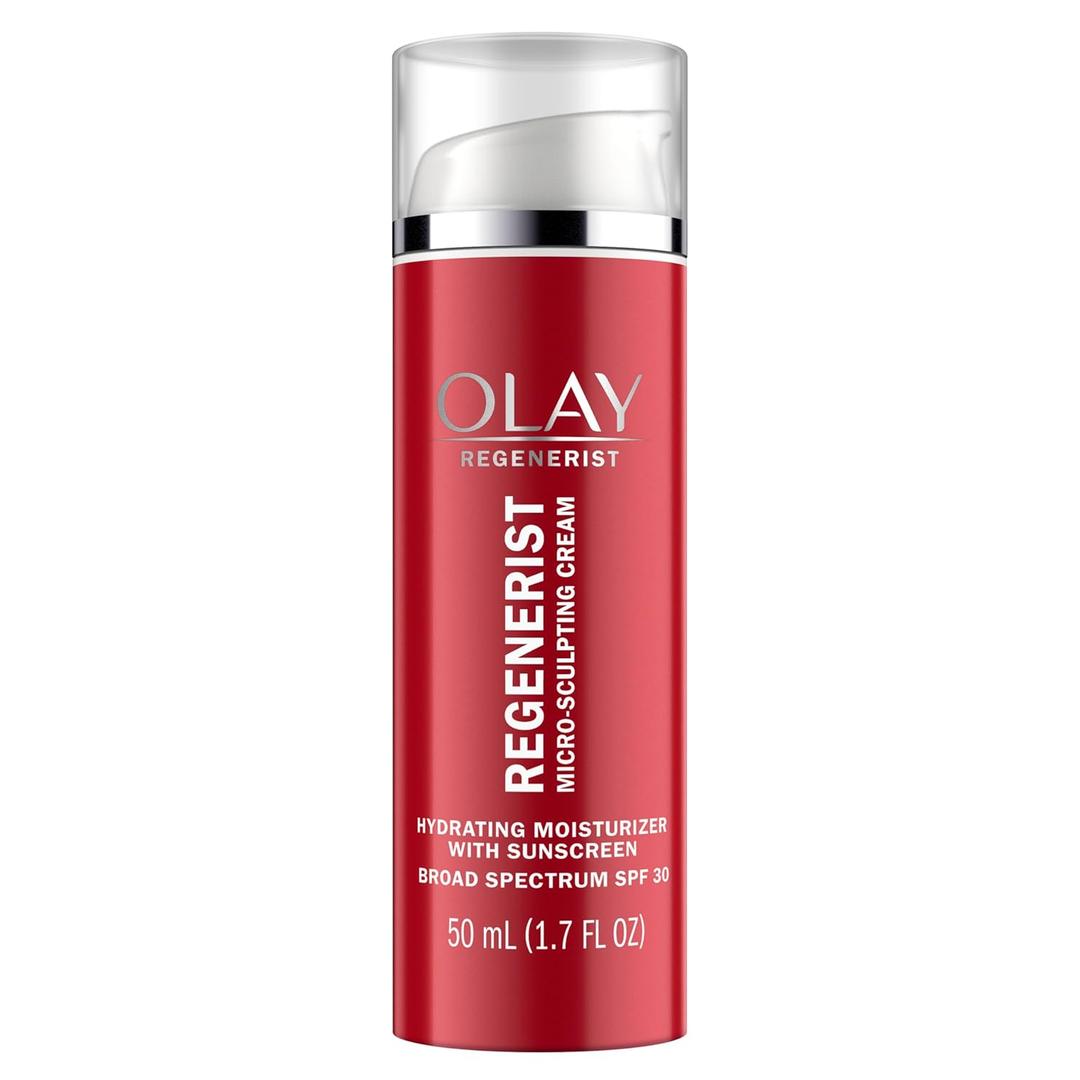 Olay Face Moisturizer by Olay Regenerist Microsculpting Cream With SPF 30 Sunscreen and Vitamin E for Advanced Anti-Aging, 50ml