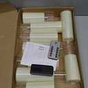 Flickering Flameless Candles Battery Operated with Remote and 2/4/6/8 H Timer Plexiglass Led Pillar Candles Pack of 9(D2.3 xH5.5 6.5" 7.5") with Realistic 3D Wick Candles for Home Decor(Ivory)