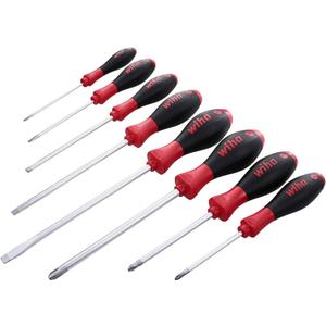 Wiha 30298 8-Piece Slotted and Phillips Screwdriver Set with Soft Finish Handles