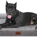 Comfort Expression Orthopedic Dog Bed for Extra Large Dogs 53x42 Inch, Waterproof Supportive Egg Crate Foam XXL Pet Bed with Removable Bolsters, Dog Couch with Washable Cover & Non-Slip Bottom, Grey