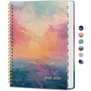 ZOTIA Planner 2026-2027 Weekly & Monthly Calendar Planner Jul 2026-Jun 2027 | Sunset, 8.5" x 11", Cute Hardcover Student Teacher Planning Agenda Book with Tabs, Perfect for Office School Supplies