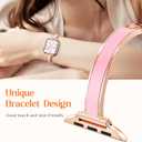 Slim Dressy Watch Bands for Women Compatible with Apple Watch Band Size: 42mm(Series 11 10)/41mm/40mm/38mm, Jewelry Thin Bracelet Classy Metal Designer Fancy Strap for iWatch Ultra Series 11 10 9 8 7 6 5 4 SE 3 2 1