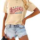 CM C&M WODRO Women American Flag Shirt 4th of July Shirts Star Stripes Patriotic Shirts Freedom Independence Tees Tops, Small