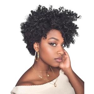 QUEENTAS 3 Packs 10 Inch Short Crochet Hair for Black Women, 8mm Natural Black #1B Hair Extensions Synthetic Braids with Jamaican Bounce, Afro Passion Twist,Kinky Jerry for Daily Party and Casual Wear