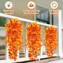 Artificial Fall Hanging Flowers for Outdoors 6pcs Long Vine Fake Fall Flowers Plants for Autumn Decoration, Silk Faux Morning Glory Look Real UV Resistant for Outside Planters Yard Patio Porch