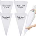 Nuogo 4 Pack 24 Inch Reusable Piping Pastry Bags Large Canvas Cake Decorating Bags with Plastic Coating for Frosting, Icing, Cupcakes, Cookies