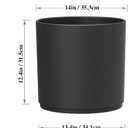 WSMKSZ 14 Inch Heavy-Duty Cylinder Deep Planter for Indoor Outdoor Plants, Tall Large Plastic Plant Pot with Drainage Holes and Saucer, Decorative Flower Pot for Patio Garden, Black