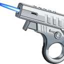 Torch Lighter - Windproof Blue Flame Refillable Butane Lighter with Adjustable Flame, Gift-Ready Box, Stress-Relief Features, Perfect for Outdoor Use & Special Occasions(Gas Not Include) (Silver)